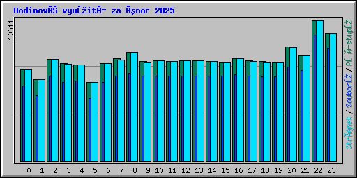 Hodinové využití za únor 2025